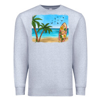 Heather Grey beach background Premium Sweatshirt - HRA Design Shop