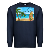 Navy beach background Premium Sweatshirt - HRA Design Shop