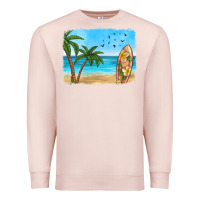 Pale Pink beach background Premium Sweatshirt - HRA Design Shop