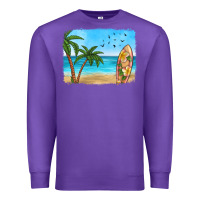 Purple beach background Premium Sweatshirt - HRA Design Shop
