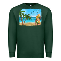 Sports Green beach background Premium Sweatshirt - HRA Design Shop