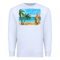 White beach background Premium Sweatshirt - HRA Design Shop