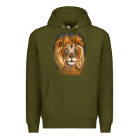 Army Green Lion Head Premium Hoodie - LillyAllenDesigns