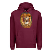 Burgundy Lion Head Premium Hoodie - LillyAllenDesigns