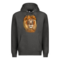 Charcoal Heather Lion Head Premium Hoodie - LillyAllenDesigns