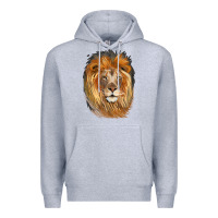 Heather Grey Lion Head Premium Hoodie - LillyAllenDesigns