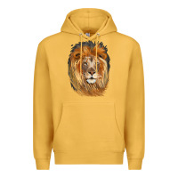 Mustard Lion Head Premium Hoodie - LillyAllenDesigns
