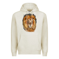 Oatmeal Heather Lion Head Premium Hoodie - LillyAllenDesigns