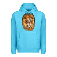 Ocean Blue Lion Head Premium Hoodie - LillyAllenDesigns