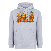 Heather Grey pumpkins coffee cups Heavyweight Hoodie - Zillion Design Studio