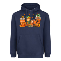 Navy pumpkins coffee cups Heavyweight Hoodie - Zillion Design Studio