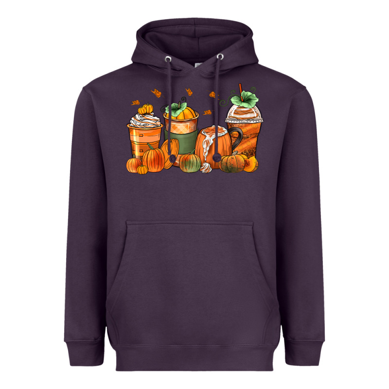 Pumpkins Coffee Cups Heavyweight Hoodie by Zillion Design Studio | Teevron