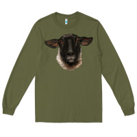 Army Green suffolk ewe head Long Sleeve Tee - BarkalooDesign