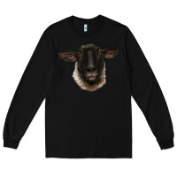 Black suffolk ewe head Long Sleeve Tee - BarkalooDesign