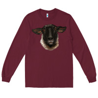 Burgundy suffolk ewe head Long Sleeve Tee - BarkalooDesign