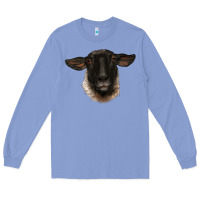 Colony Blue suffolk ewe head Long Sleeve Tee - BarkalooDesign