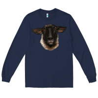 Navy suffolk ewe head Long Sleeve Tee - BarkalooDesign