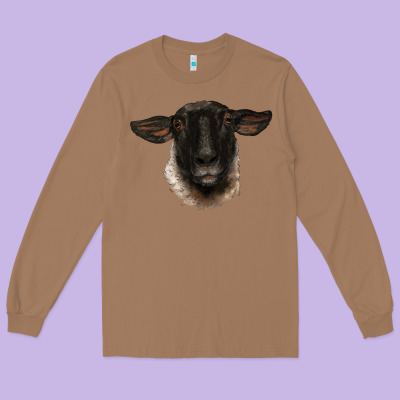 Suffolk Ewe Head Long Sleeve Tee Designed By Barkaloodesign