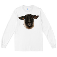 White suffolk ewe head Long Sleeve Tee - BarkalooDesign