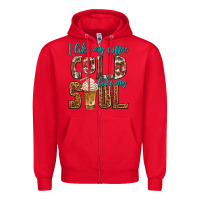 Red i like my coffee cold like my soul Zipper Hoodie - texasbilliewilder