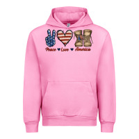 Fuchsia Pink Peace Love America Urban Hoodie - Jasminsmagicworld