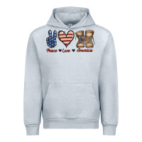 Heather Grey Peace Love America Urban Hoodie - Jasminsmagicworld