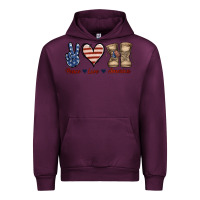 Mauve Wine Peace Love America Urban Hoodie - Jasminsmagicworld