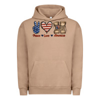 Pigment Burro Peace Love America Urban Hoodie - Jasminsmagicworld