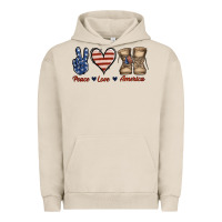 Pigment French Oak Peace Love America Urban Hoodie - Jasminsmagicworld