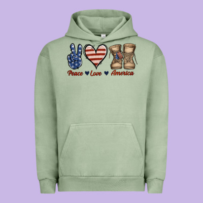 Peace Love America Urban Hoodie Designed By Jasminsmagicworld