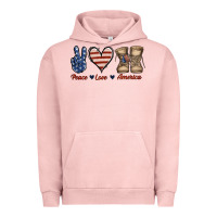 Pigment Salmon Peace Love America Urban Hoodie - Jasminsmagicworld