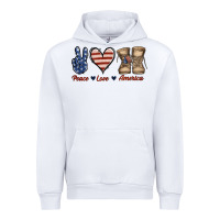 White Peace Love America Urban Hoodie - Jasminsmagicworld