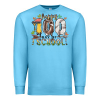 Ocean Blue happy 100 day of school american football baseball Premium Sweatshirt - RacoonDesign