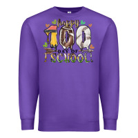 Purple happy 100 day of school american football baseball Premium Sweatshirt - RacoonDesign