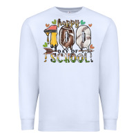 White happy 100 day of school american football baseball Premium Sweatshirt - RacoonDesign