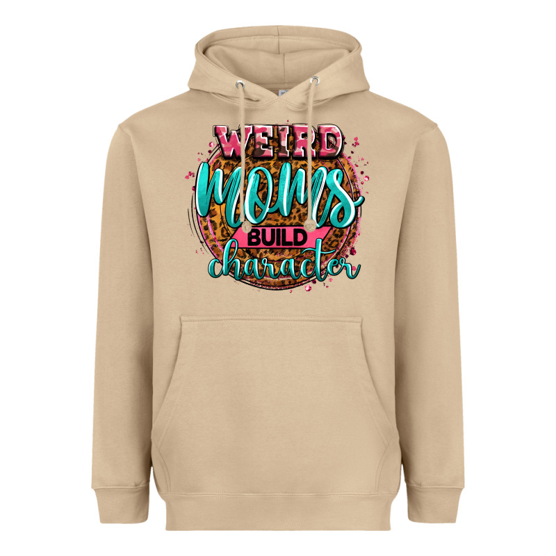 Weird Moms Build Character Heavyweight Hoodie by Zillion Design Studio | Teevron