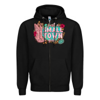 Black just a small town girl cowgirl boots Zipper Hoodie - texasbilliewilder