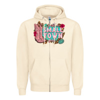 Sandshell just a small town girl cowgirl boots Zipper Hoodie - texasbilliewilder