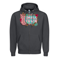 Smoke just a small town girl cowgirl boots Zipper Hoodie - texasbilliewilder