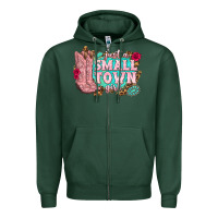 Just A Small Town Girl Cowgirl Boots Zipper Hoodie | Teevron
