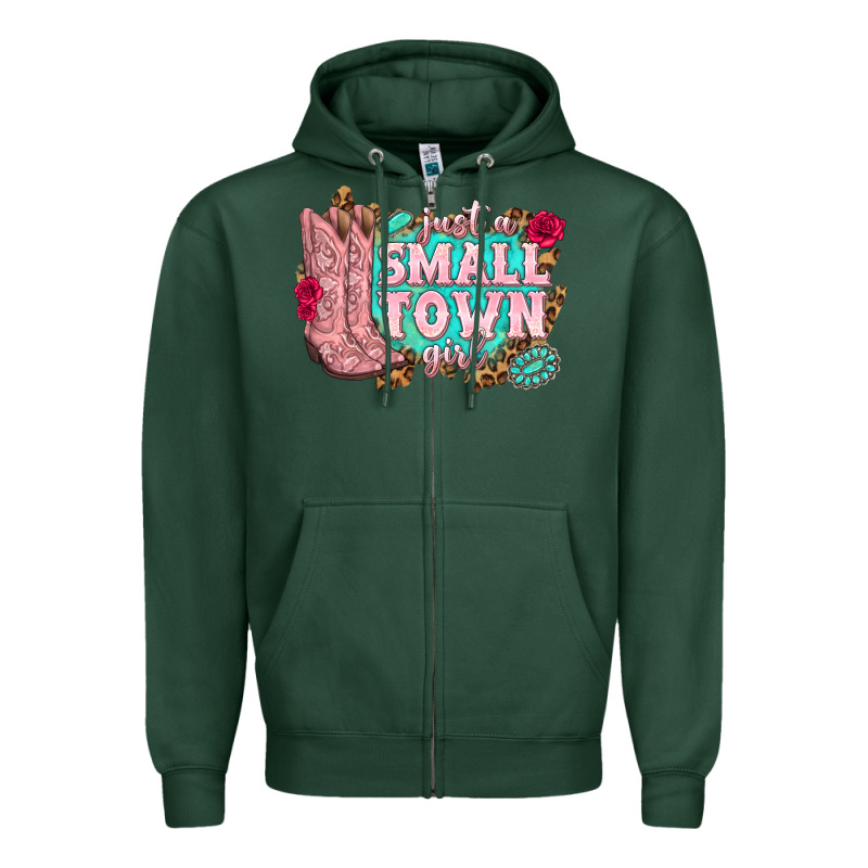 Just A Small Town Girl Cowgirl Boots Zipper Hoodie by texasbilliewilder | Teevron