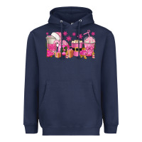 Pink Christmas Coffee Cups Heavyweight Hoodie | Teevron