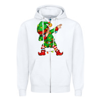 White dabbing elf Zipper Hoodie - Zillion Design Studio