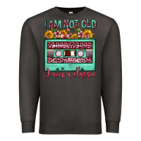 Smoke i am not old i am a classic sunflower floral casse Premium Sweatshirt - FaDigitalArtStudio