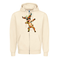 Sandshell dabbing deer Zipper Hoodie - Zillion Design Studio