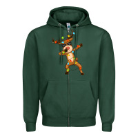Sports Green dabbing deer Zipper Hoodie - Zillion Design Studio