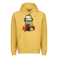 Antique Gold Christmas vacation trapper hat coffee cup Premium Hoodie - Jasminsmagicworld