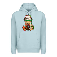 Blue Mist Christmas vacation trapper hat coffee cup Premium Hoodie - Jasminsmagicworld