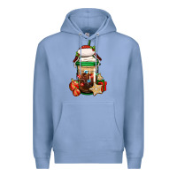 Colony Blue Christmas vacation trapper hat coffee cup Premium Hoodie - Jasminsmagicworld
