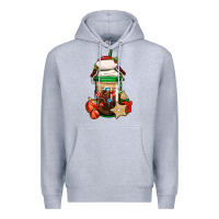 Heather Grey Christmas vacation trapper hat coffee cup Premium Hoodie - Jasminsmagicworld